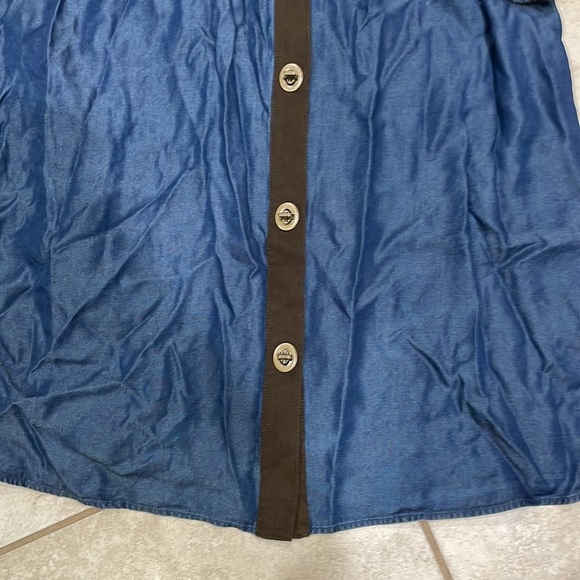 Soft Surroundings Urbina Denim Dress Coat L - Picture 6 of 8